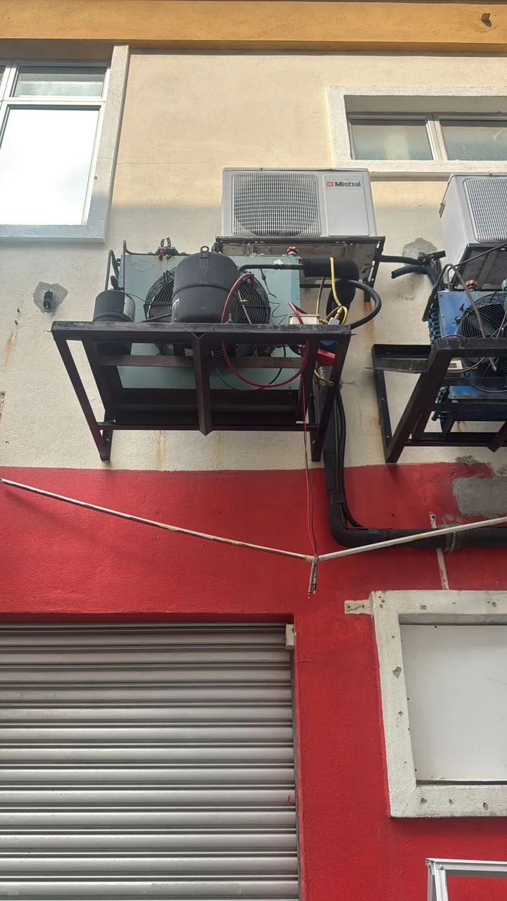 Commercial building refrigeration and AC units exterior